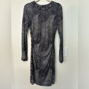 Tory Burch Silk B&W Patterned Midi Dress M